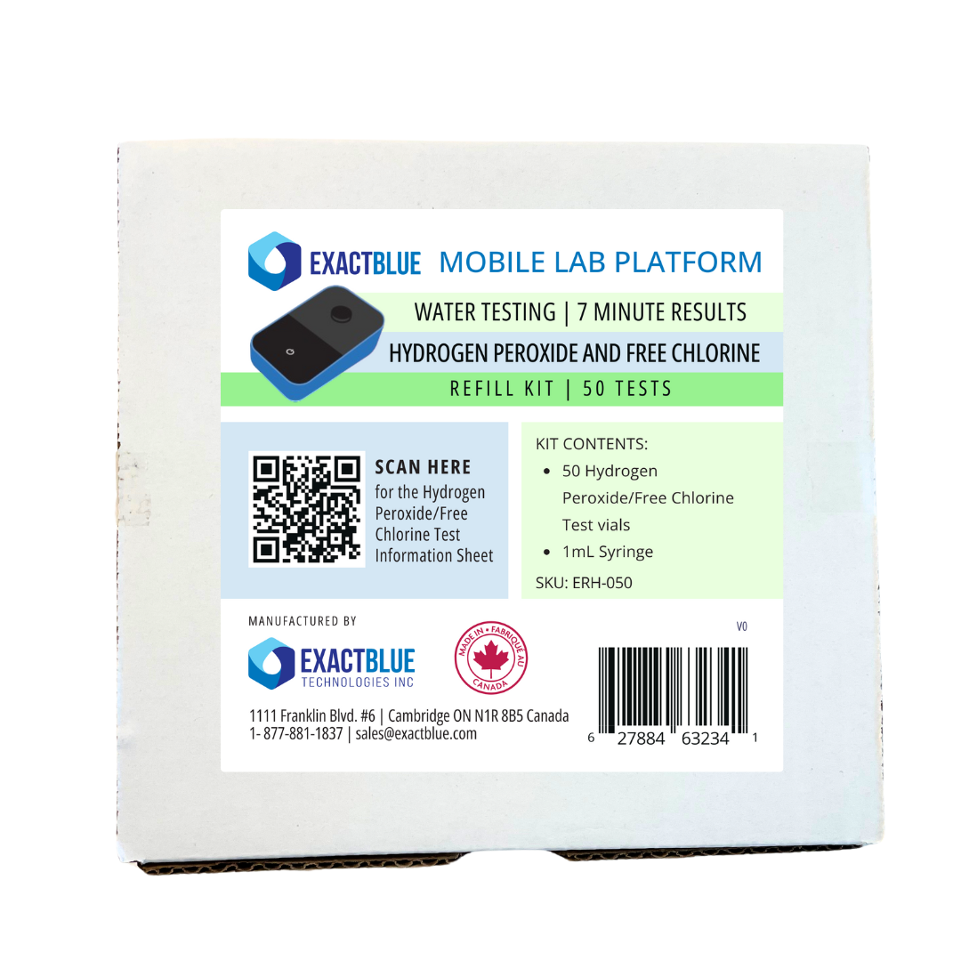 ExactBlue Mobile Lab Platform - Hyrdogen Peroxide and Free Chlorine Water Testing Refill Kit
