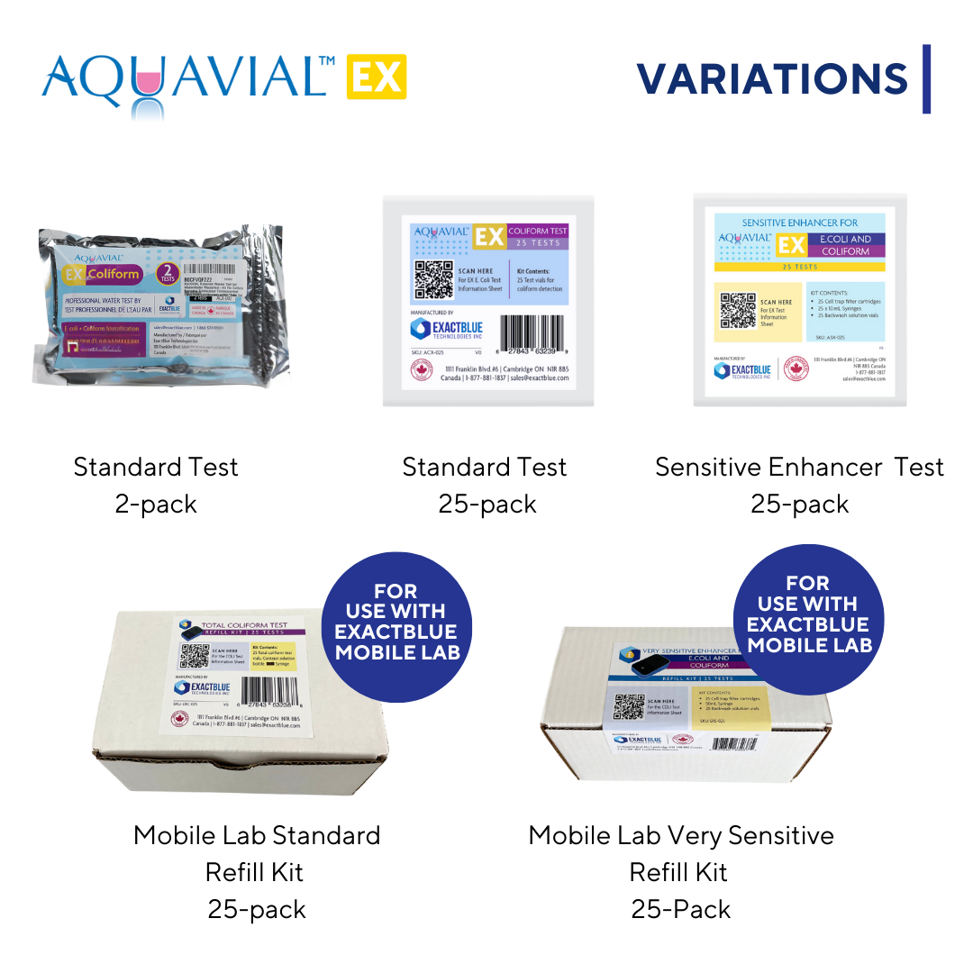 AquaVial EX - 7 Hours Total Coliform Professional Water Test Kit